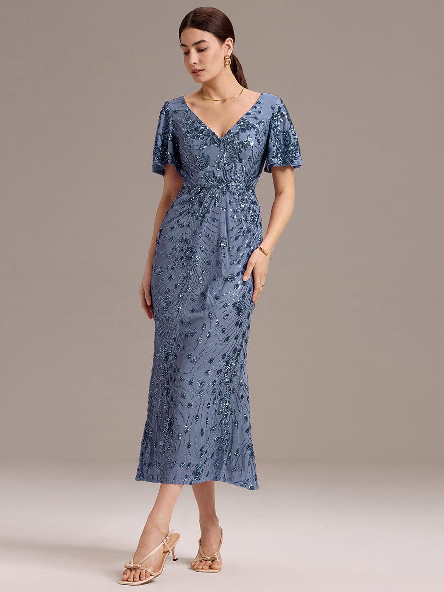 ever PALMER|Embroidery Sequin Mother of the Bride Dress