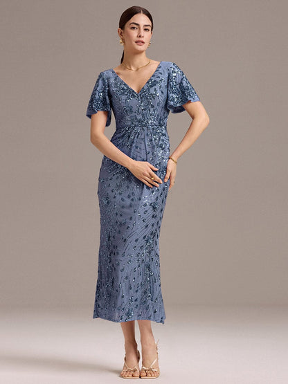 ever PALMER|Embroidery Sequin Mother of the Bride Dress