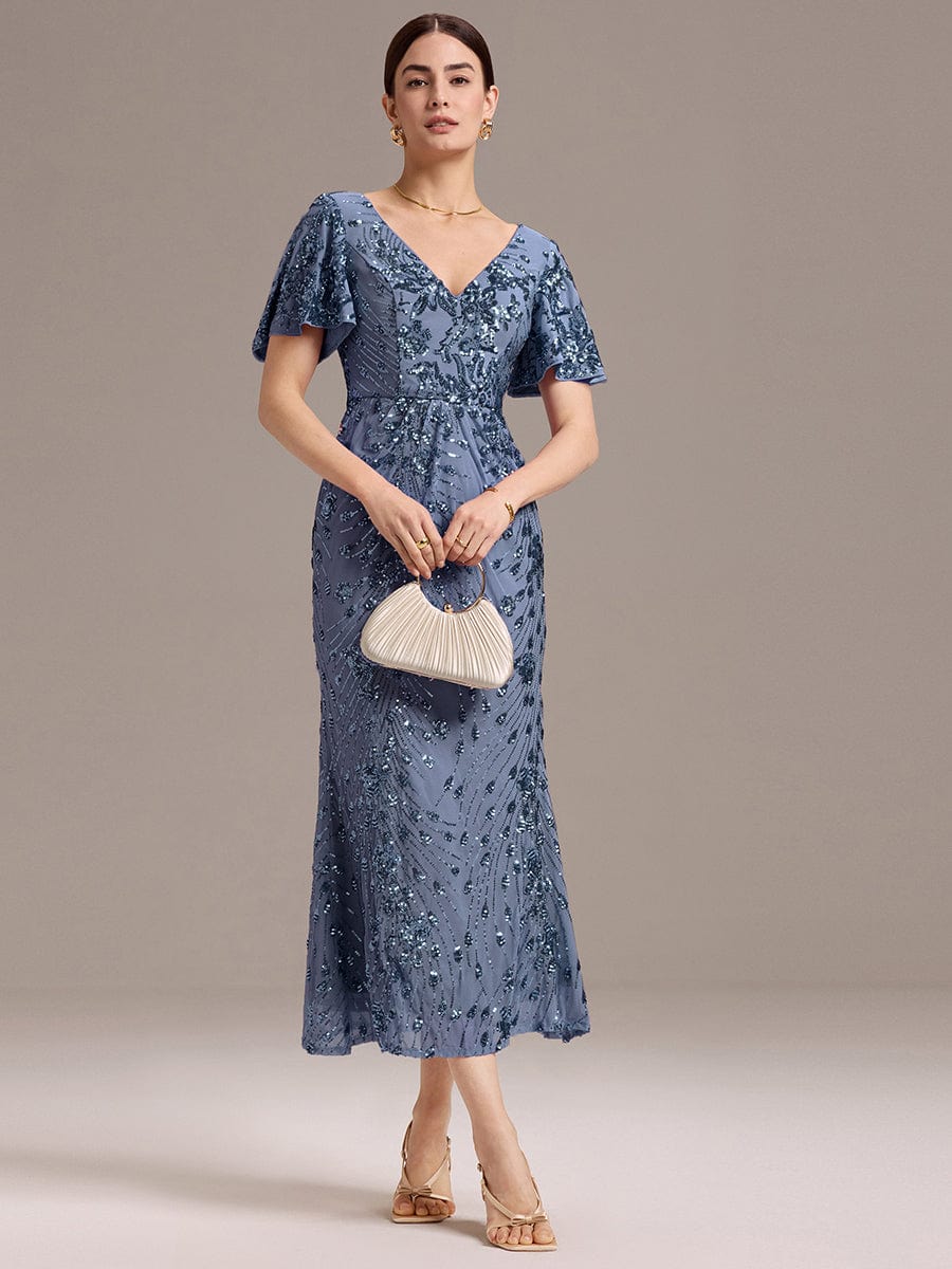 ever PALMER|Embroidery Sequin Mother of the Bride Dress