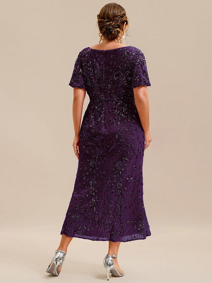 pretty PALMER|Plus Size Sequin Mermaid Formal Dress