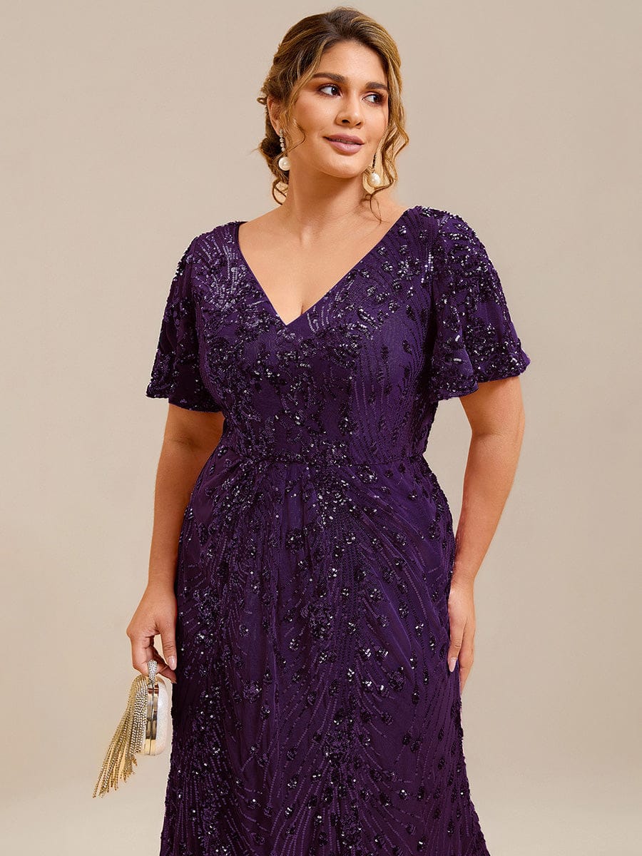 ever PALMER|Embroidery Sequin Mother of the Bride Dress