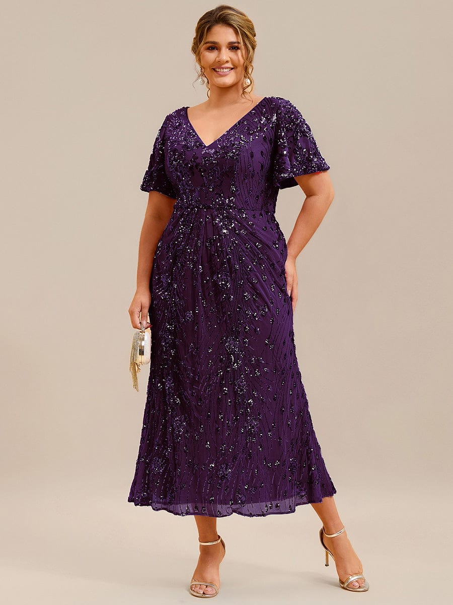 ever PALMER|Embroidery Sequin Mother of the Bride Dress