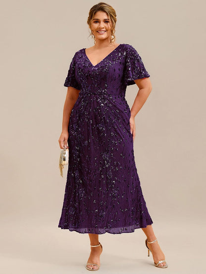 ever PALMER|Embroidery Sequin Mother of the Bride Dress
