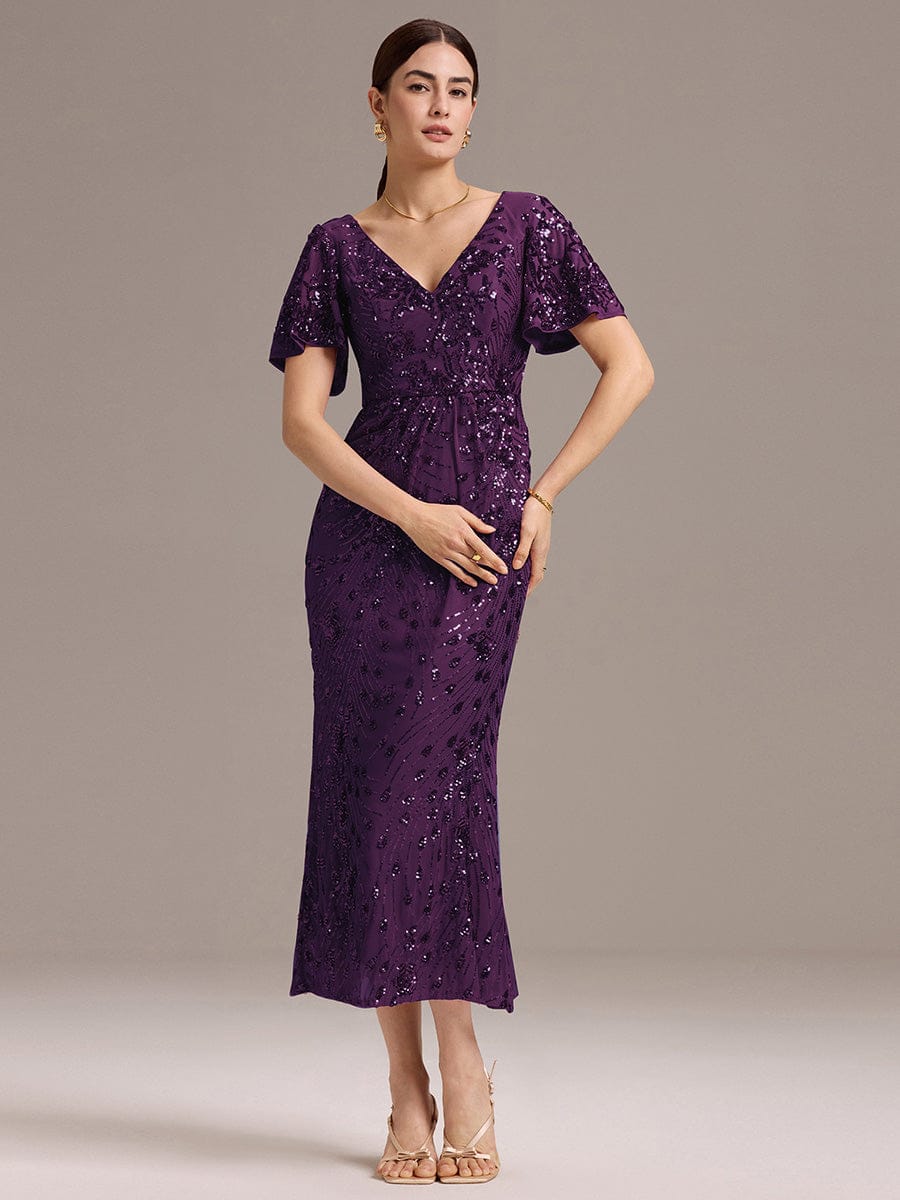 ever PALMER|Sequin Embroidery Mermaid Formal Dress