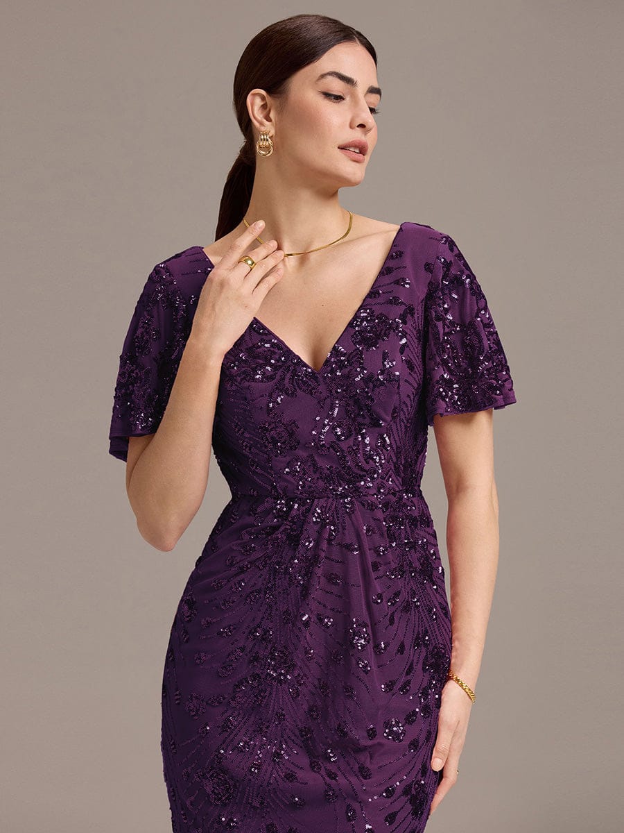 ever PALMER|Embroidery Sequin Mother of the Bride Dress