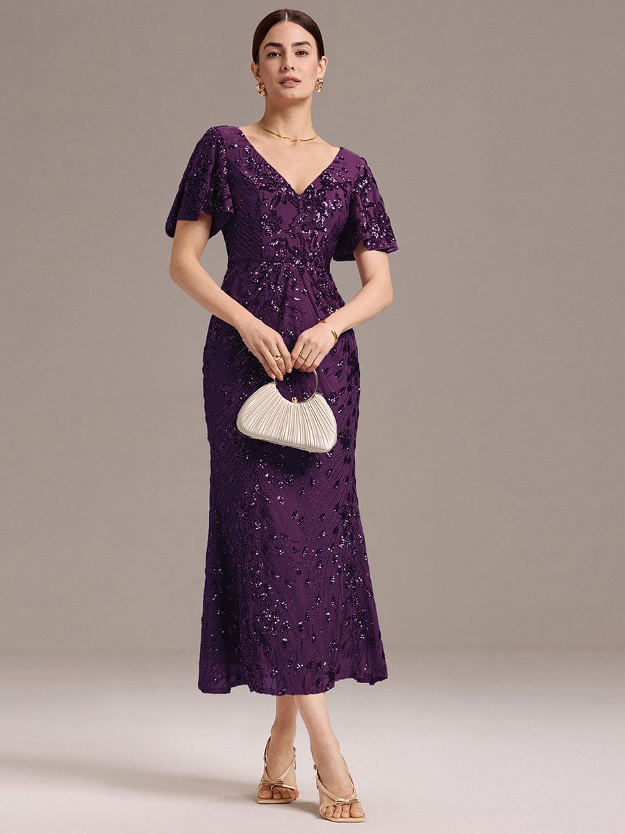 ever PALMER|Embroidery Sequin Mother of the Bride Dress