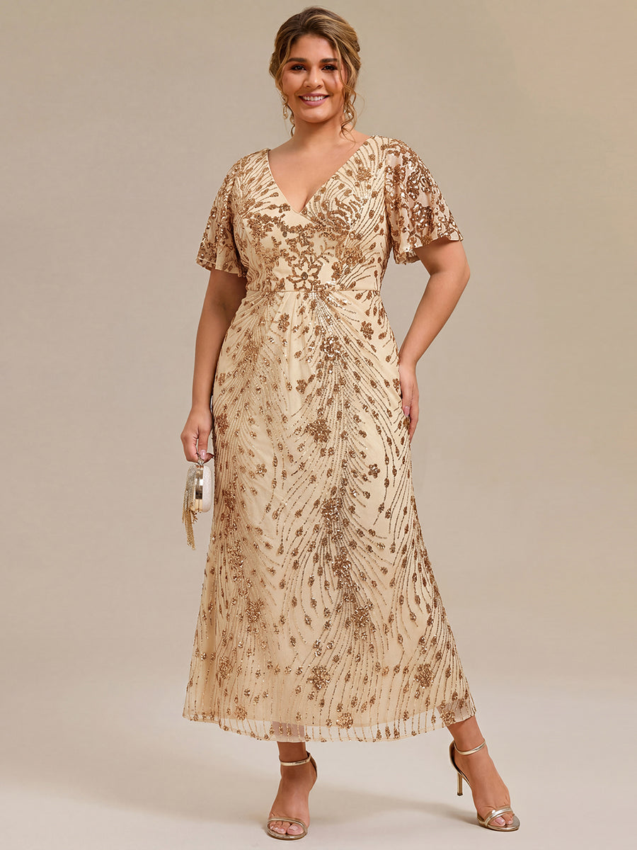 ever PALMER|Embroidery Sequin Mother of the Bride Dress