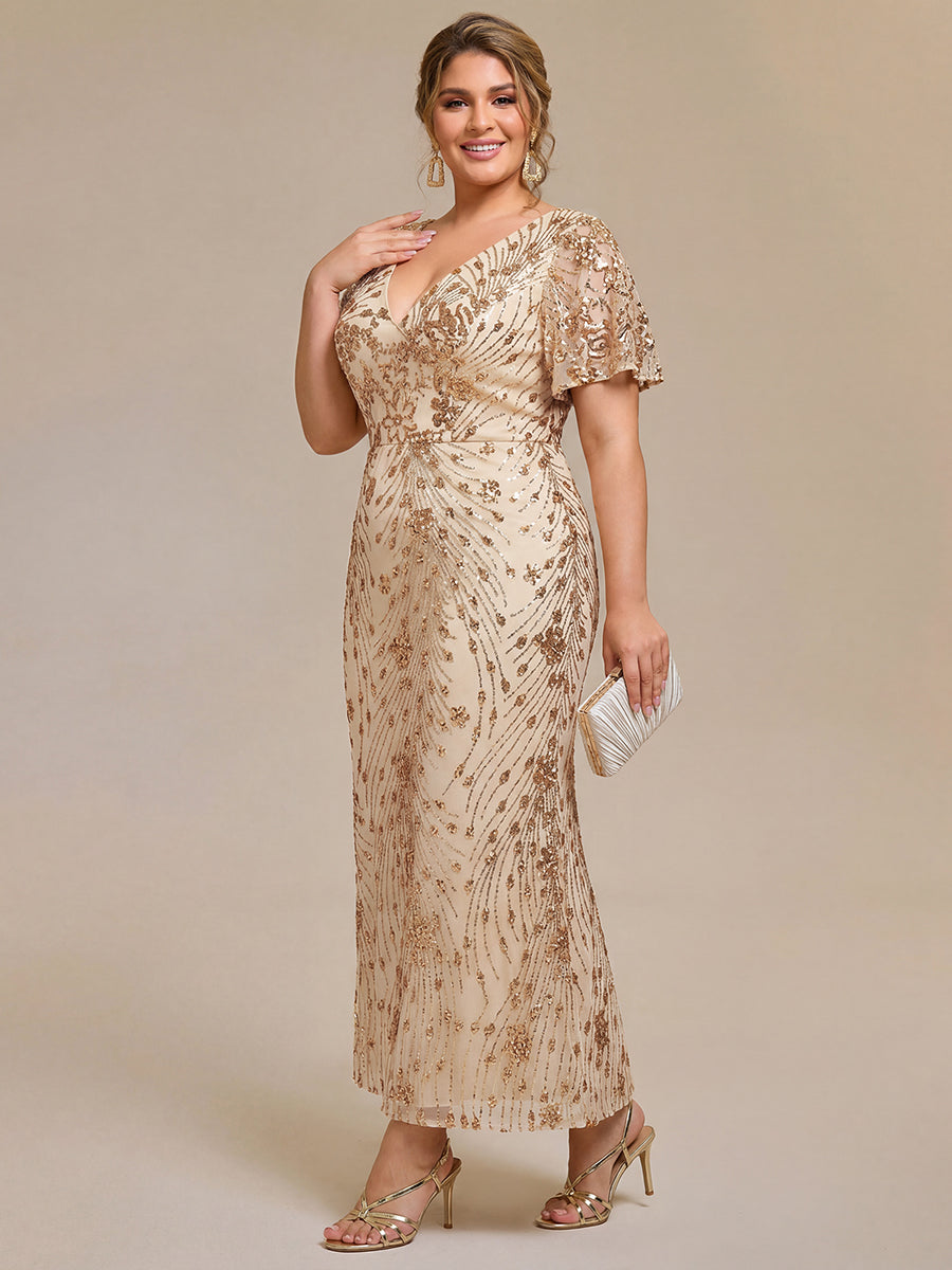 ever PALMER|Embroidery Sequin Mother of the Bride Dress