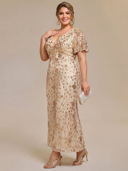 ever PALMER|Embroidery Sequin Mother of the Bride Dress