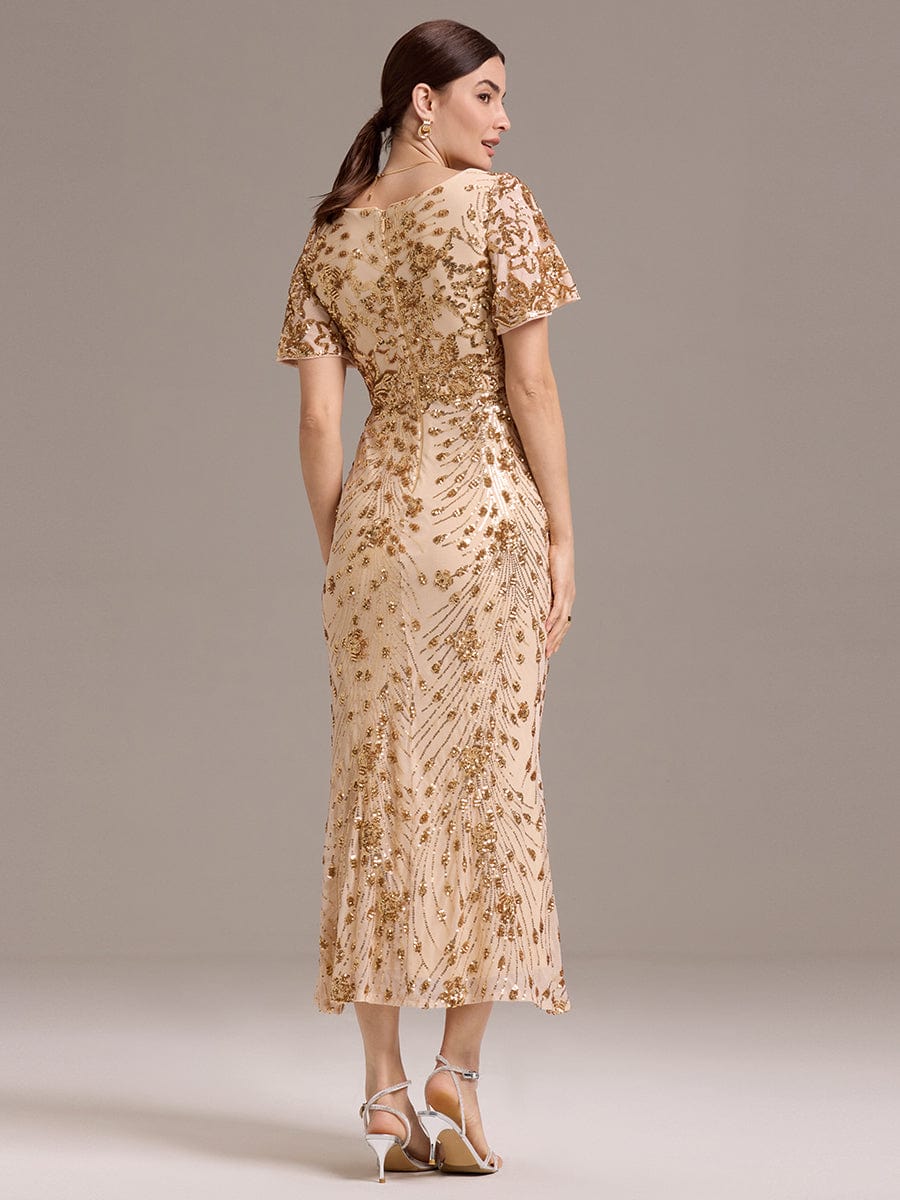 ever PALMER|Embroidery Sequin Mother of the Bride Dress
