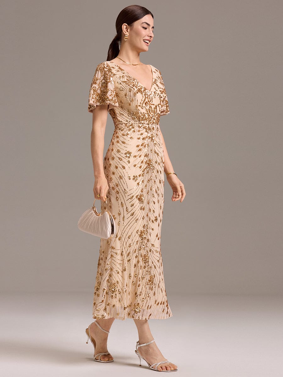 ever PALMER|Sequin Embroidery Mermaid Formal Dress