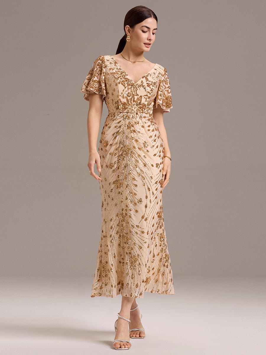 ever PALMER|Embroidery Sequin Mother of the Bride Dress