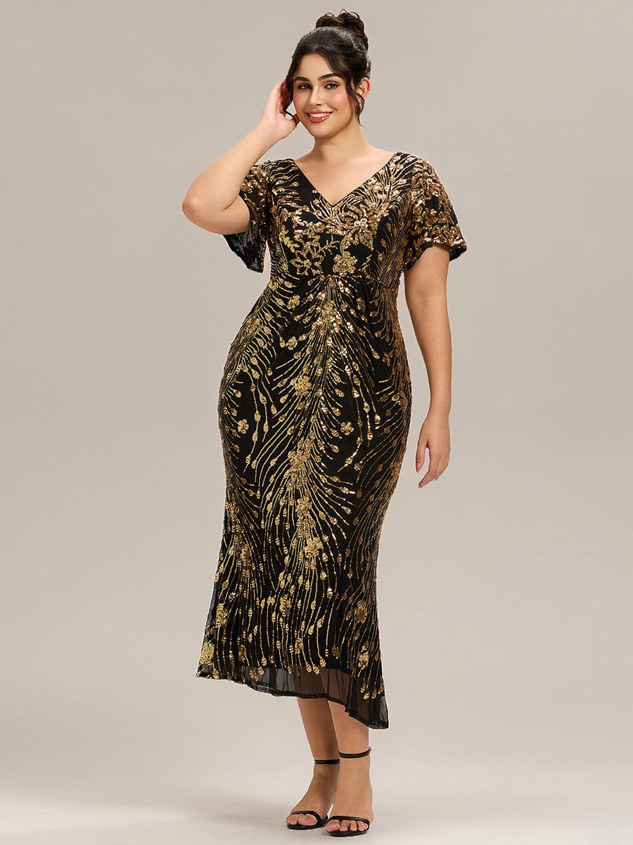 ever PALMER|Sequin Embroidery Mermaid Formal Dress