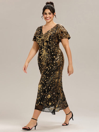 ever PALMER|Sequin Embroidery Mermaid Formal Dress