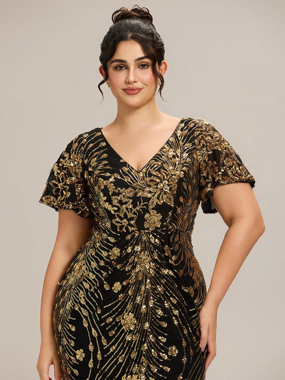 ever PALMER|Embroidery Sequin Mother of the Bride Dress