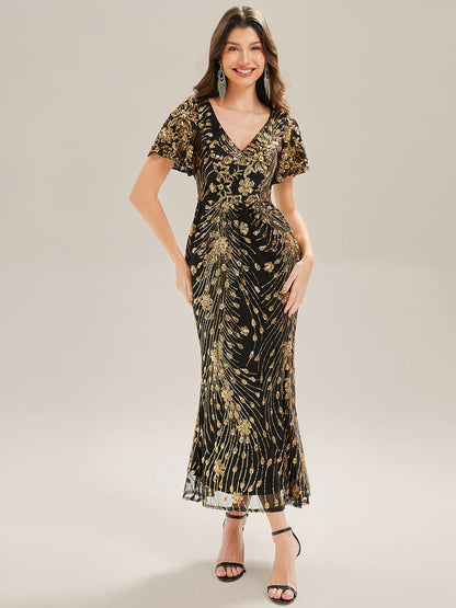 ever PALMER|Sequin Embroidery Mermaid Formal Dress