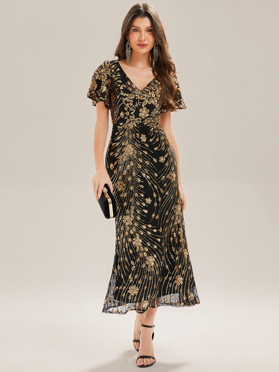 ever PALMER|Sequin Embroidery Mermaid Formal Dress