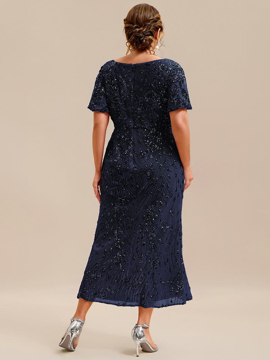 ever PALMER|Embroidery Sequin Mother of the Bride Dress