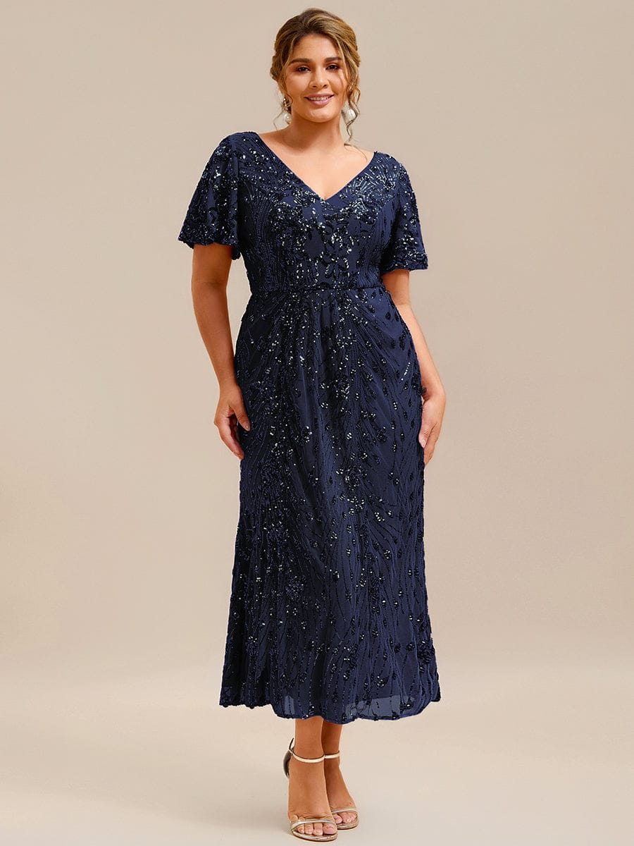 ever PALMER|Embroidery Sequin Mother of the Bride Dress
