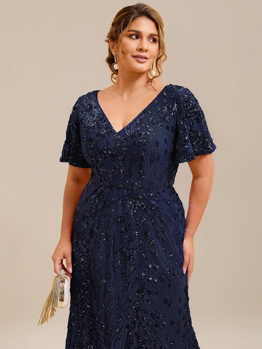 ever PALMER|Embroidery Sequin Mother of the Bride Dress