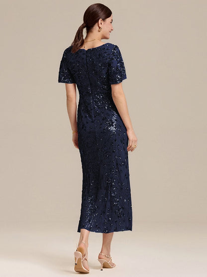 ever PALMER|Embroidery Sequin Mother of the Bride Dress