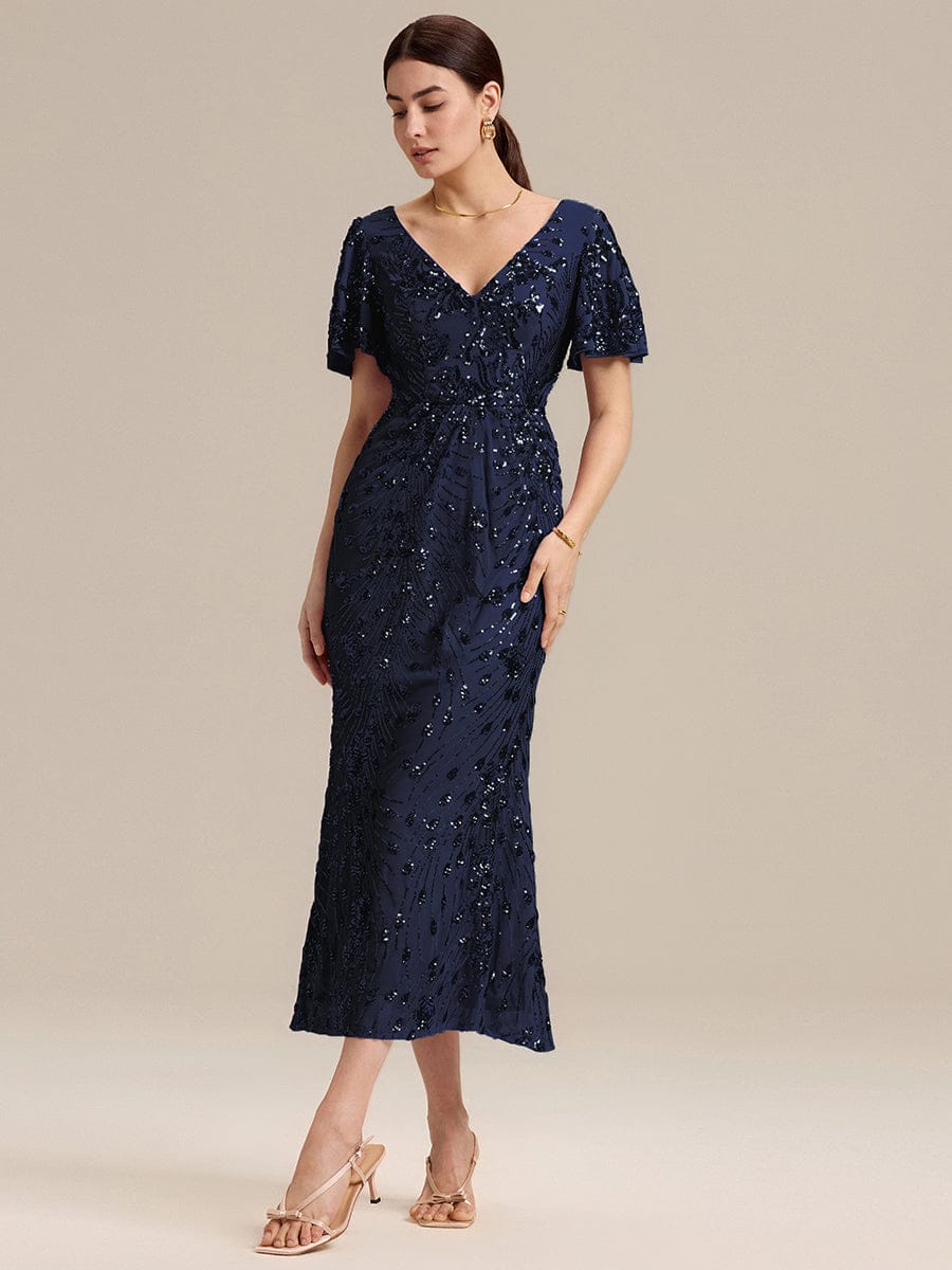 ever PALMER|Embroidery Sequin Mother of the Bride Dress
