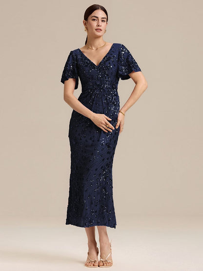 ever PALMER|Sequin Embroidery Mermaid Formal Dress