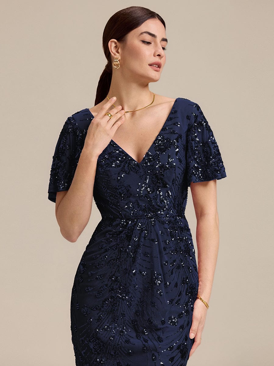 ever PALMER|Sequin Embroidery Mermaid Formal Dress