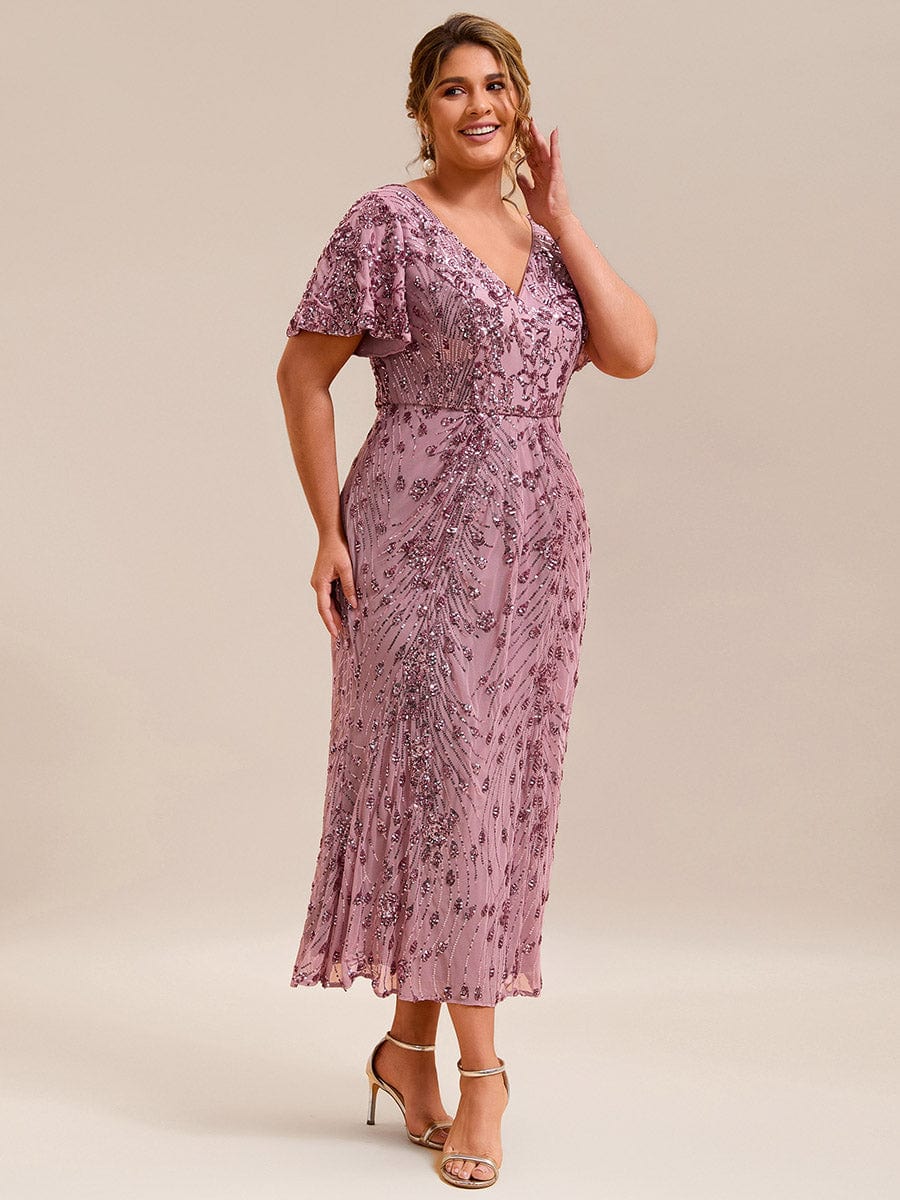 ever PALMER|Embroidery Sequin Mother of the Bride Dress