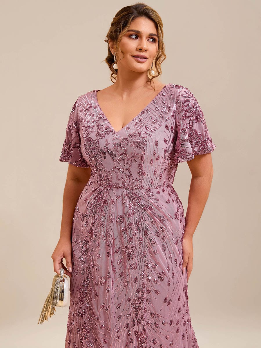 ever PALMER|Embroidery Sequin Mother of the Bride Dress