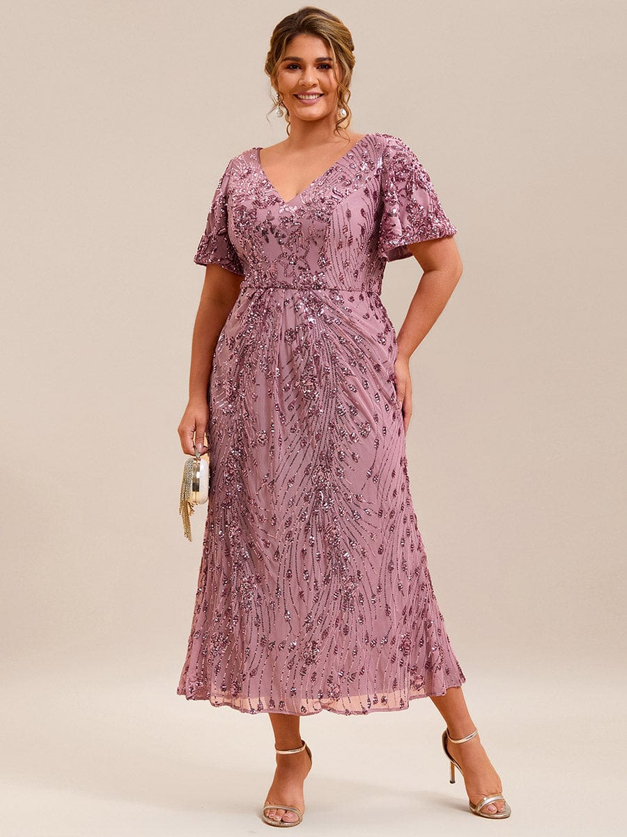 ever PALMER|Embroidery Sequin Mother of the Bride Dress