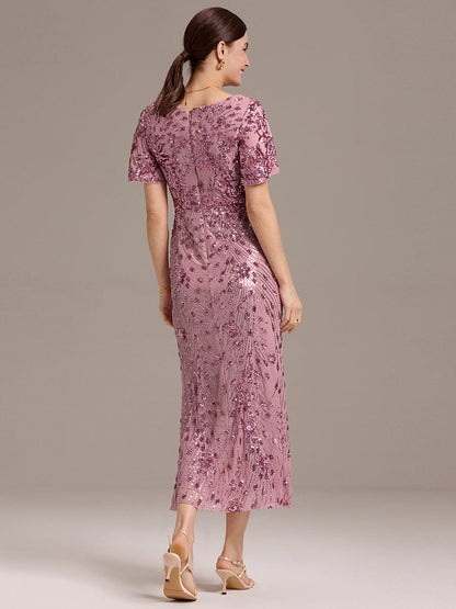 ever PALMER|Sequin Embroidery Mermaid Formal Dress
