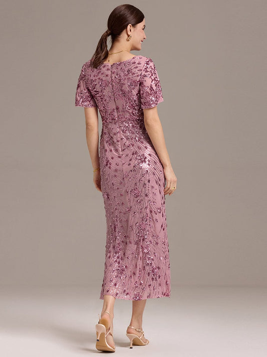 ever PALMER|Embroidery Sequin Mother of the Bride Dress