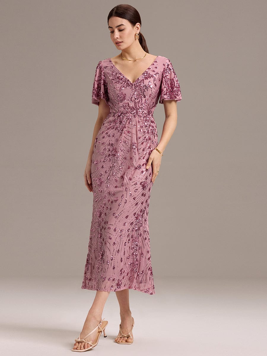 ever PALMER|Embroidery Sequin Mother of the Bride Dress