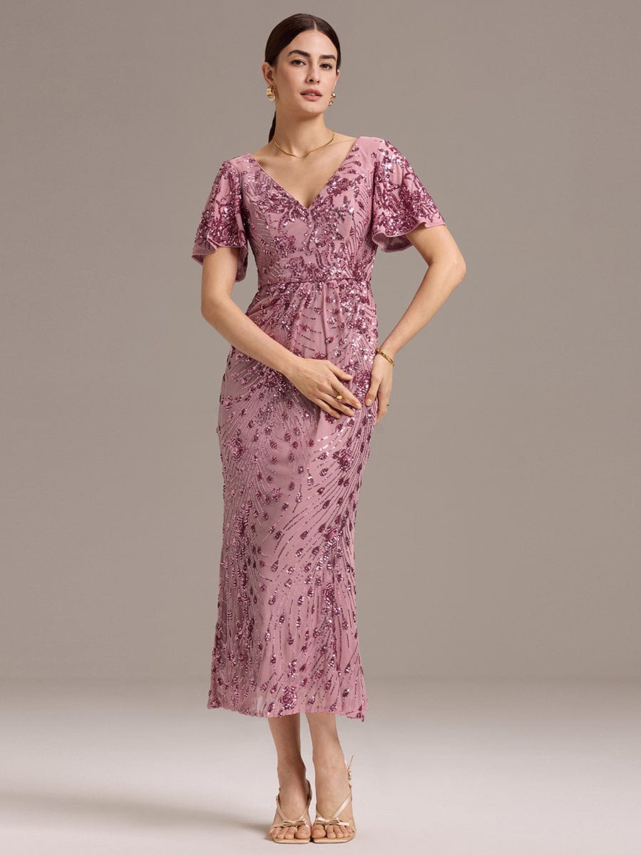 ever PALMER|Embroidery Sequin Mother of the Bride Dress