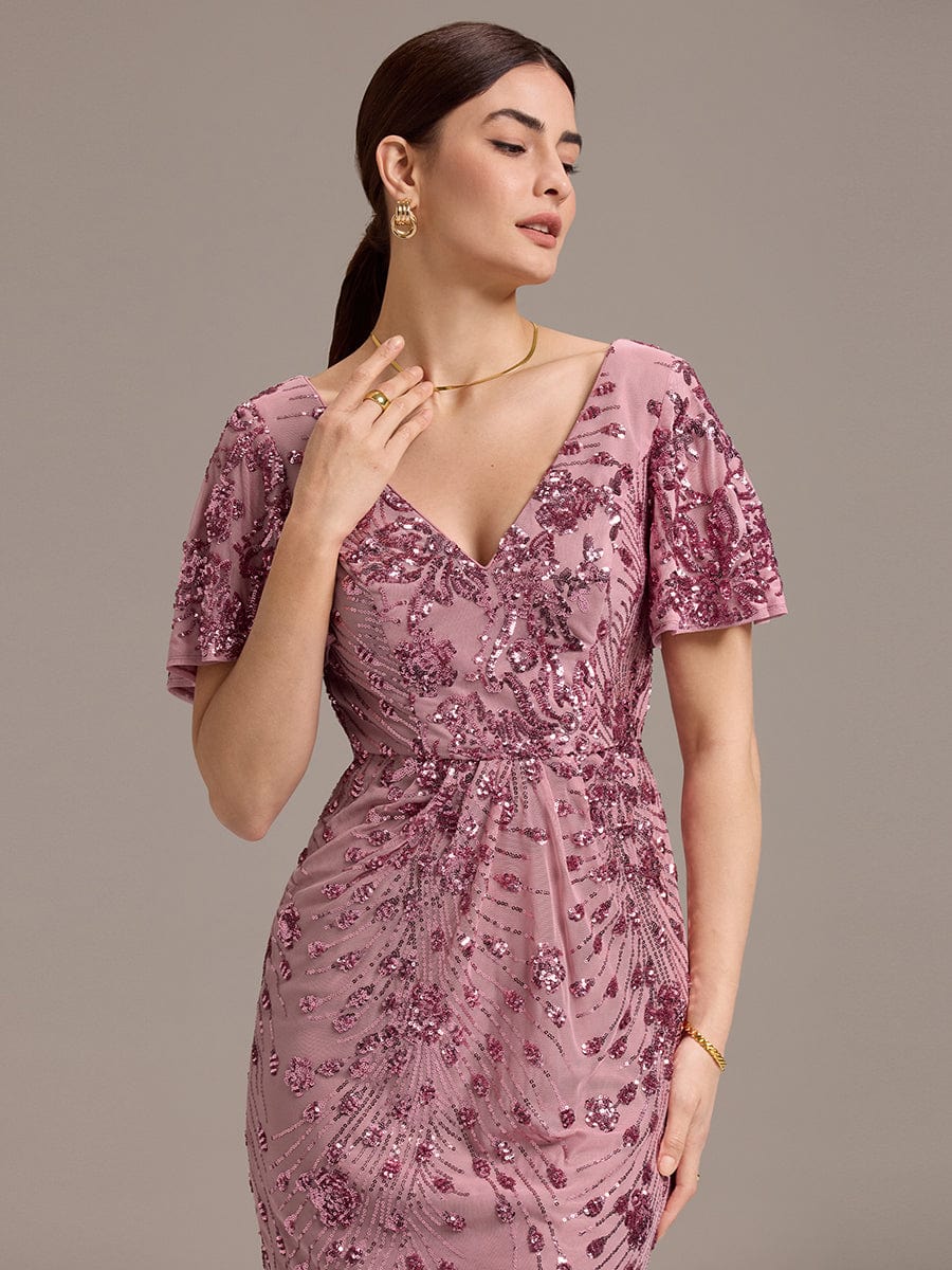 ever PALMER|Sequin Embroidery Mermaid Formal Dress