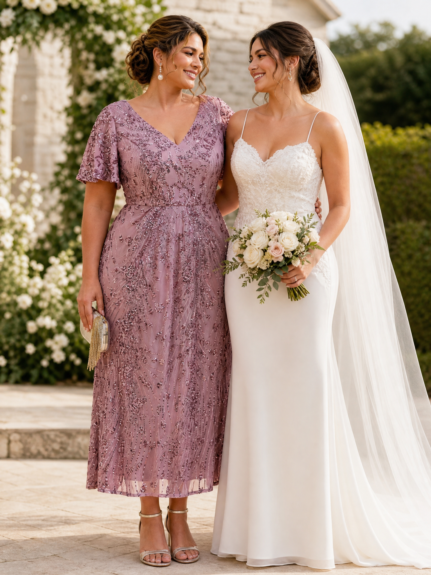 ever PALMER|Sequin Embroidery Mermaid Formal Dress