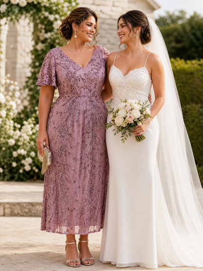 ever PALMER|Sequin Embroidery Mermaid Formal Dress