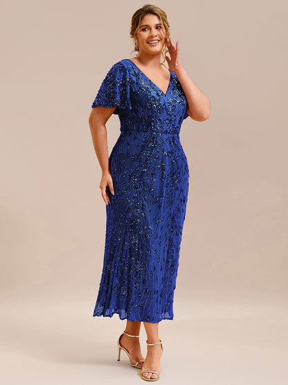ever PALMER|Embroidery Sequin Mother of the Bride Dress