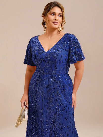 ever PALMER|Embroidery Sequin Mother of the Bride Dress