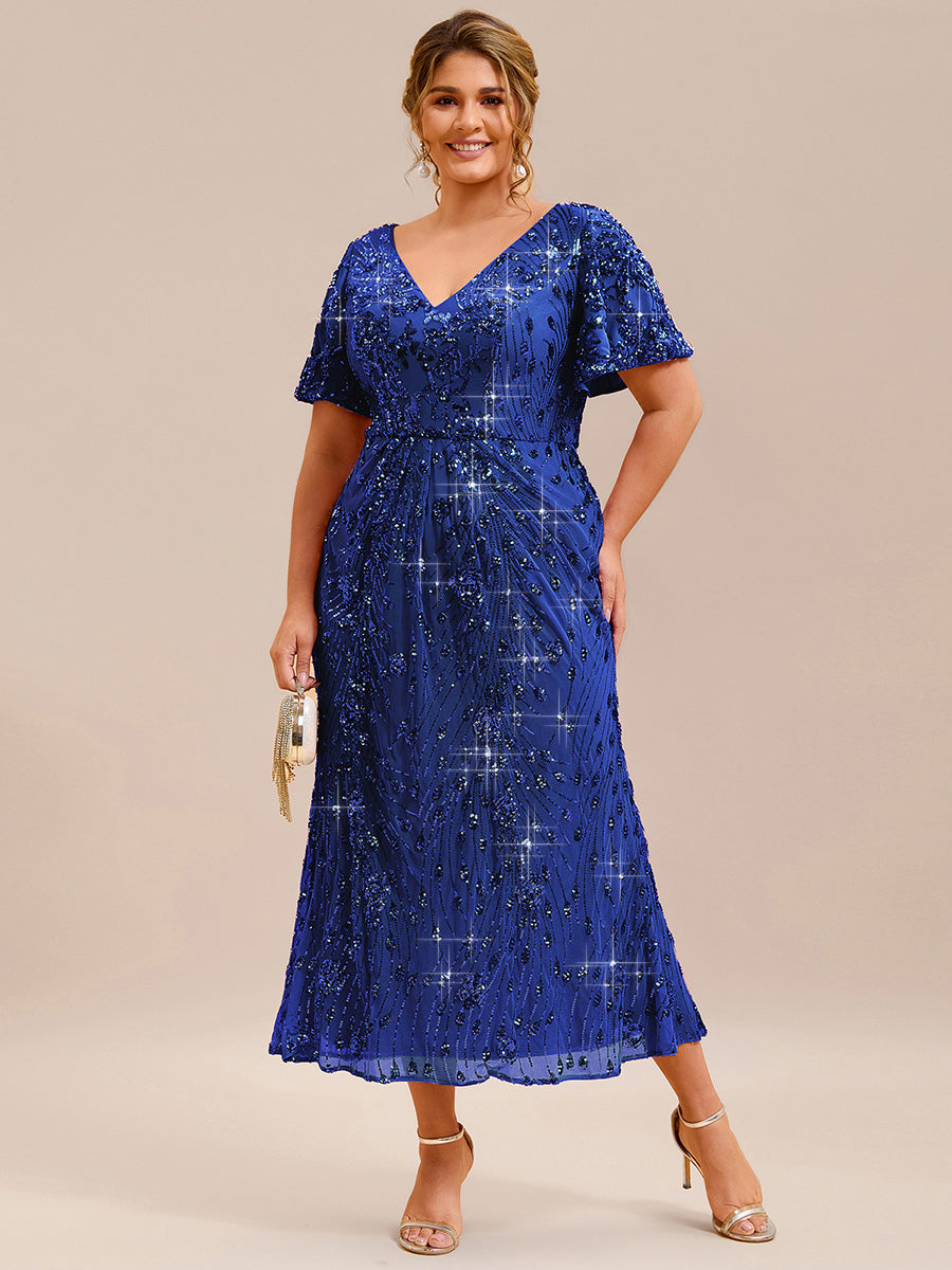 ever PALMER|Sequin Embroidery Mermaid Formal Dress