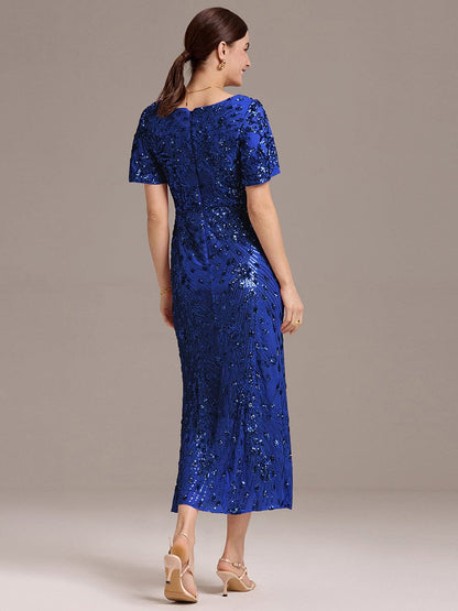 ever PALMER|Sequin Embroidery Mermaid Formal Dress