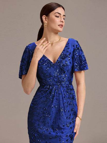 ever PALMER|Embroidery Sequin Mother of the Bride Dress