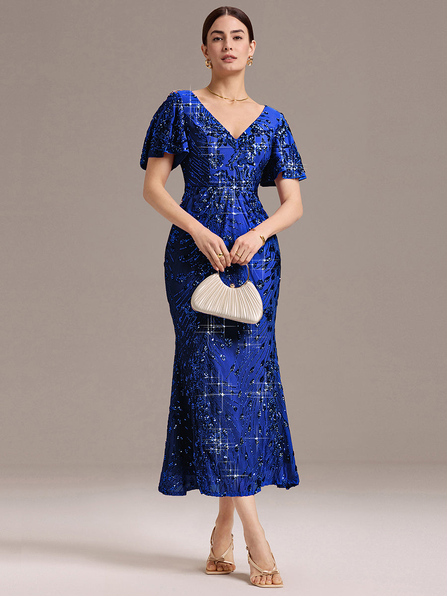 ever PALMER|Sequin Embroidery Mermaid Formal Dress