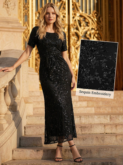 ever HAYLEN|Sequin Mermaid Round Neck Dress