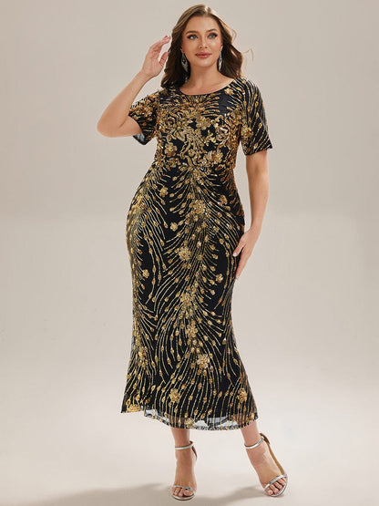 ever HAYLEN|Plus Size Sequin Mermaid Mother of the Bride Dress