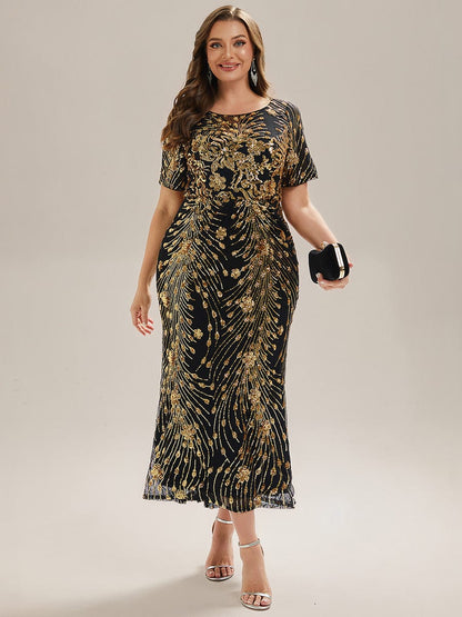 ever HAYLEN|Plus Size Sequin Mermaid Mother of the Bride Dress