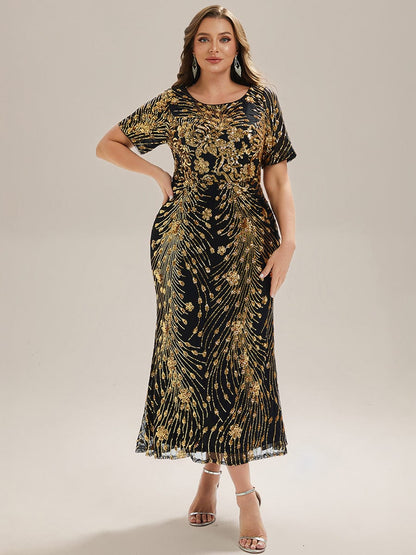 ever HAYLEN|Sequin Mermaid Round Neck Dress