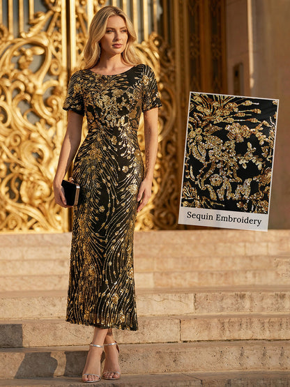 ever HAYLEN|Sequin Mermaid Round Neck Dress