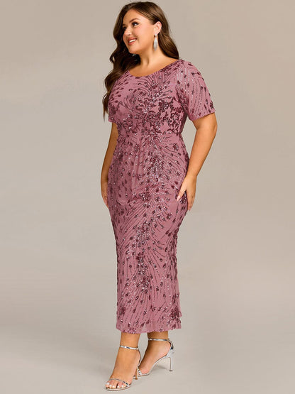ever HAYLEN|Plus Size Sequin Mermaid Mother of the Bride Dress